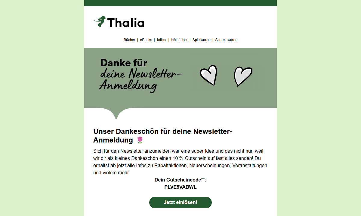 10 % Rabatt mit dem Thalia Newsletter sparen