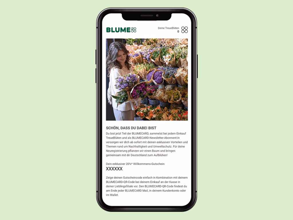 20 % Willkommensrabatt bei BlumeCard für die Blume2000 Filiale