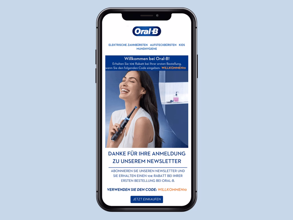 Zum Oral-B Newsletter anmelden und mit 10 Euro Gutschein sparen