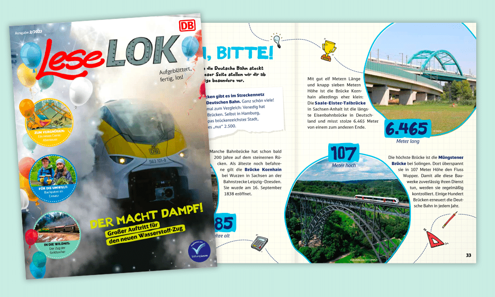 Kostenlose Kinderzeitschrift LeseLOK in den Zügen der Deutschen Bahn